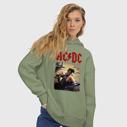Толстовка оверсайз женская AC DC Angus, цвет: авокадо — фото 2