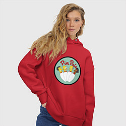 Толстовка оверсайз женская Simpsons bowling, цвет: красный — фото 2