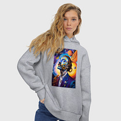 Толстовка оверсайз женская Портрет Сальвадора Дали, цвет: меланж — фото 2