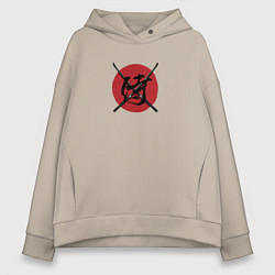 Толстовка оверсайз женская Samurai sword, цвет: миндальный