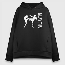 Толстовка оверсайз женская Muay Thai, цвет: черный