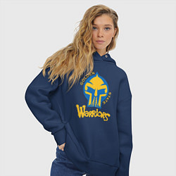 Толстовка оверсайз женская Golden State Warriors mask, цвет: тёмно-синий — фото 2