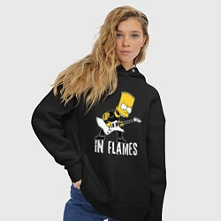 Толстовка оверсайз женская In Flames Барт Симпсон рокер, цвет: черный — фото 2