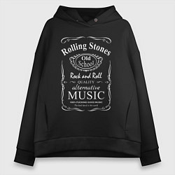 Толстовка оверсайз женская Rolling Stones в стиле Jack Daniels, цвет: черный
