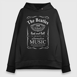 Толстовка оверсайз женская The Beatles в стиле Jack Daniels, цвет: черный