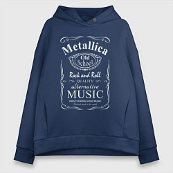 Толстовка оверсайз женская Metallica в стиле Jack Daniels, цвет: тёмно-синий
