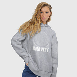 Толстовка оверсайз женская Gravity надпись и шар, цвет: меланж — фото 2