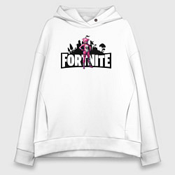 Толстовка оверсайз женская Розовый мишка fortnite, цвет: белый