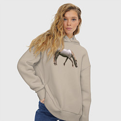 Толстовка оверсайз женская Креольская лошадь, цвет: миндальный — фото 2