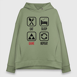 Женское худи оверсайз Eat - sleep - Zelda - repeat