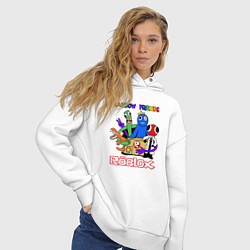 Толстовка оверсайз женская Радужные друзья - монстры Роблокс, цвет: белый — фото 2