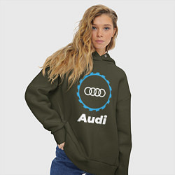 Толстовка оверсайз женская Audi в стиле Top Gear, цвет: хаки — фото 2