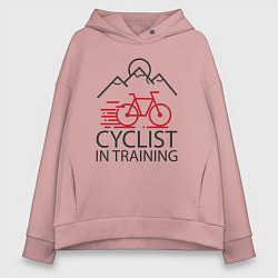 Толстовка оверсайз женская Велотренирока, цвет: пыльно-розовый