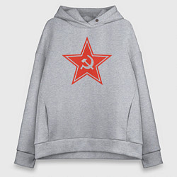 Толстовка оверсайз женская USSR star, цвет: меланж