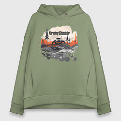 Женское худи оверсайз Farming Simulator - Vector flat