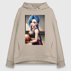 Толстовка оверсайз женская Jinx с мячом, цвет: миндальный