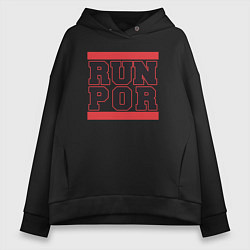 Толстовка оверсайз женская Run Portland Trail Blazers, цвет: черный