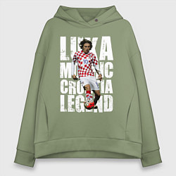 Толстовка оверсайз женская Лука Модрич Хорватия, цвет: авокадо