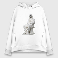 Толстовка оверсайз женская Статуя рэпера Снуп Дога, цвет: белый