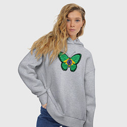 Толстовка оверсайз женская Бразилия бабочка, цвет: меланж — фото 2