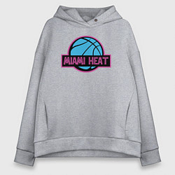 Толстовка оверсайз женская Miami Heat team, цвет: меланж