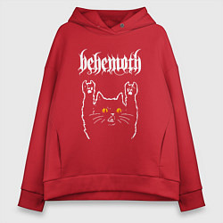 Толстовка оверсайз женская Behemoth rock cat, цвет: красный
