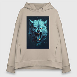 Женское худи оверсайз Blue wolf