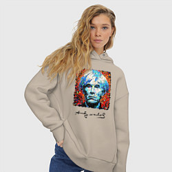 Толстовка оверсайз женская Andy Warhol - celebrity, цвет: миндальный — фото 2