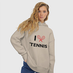 Толстовка оверсайз женская I Love Tennis, цвет: миндальный — фото 2