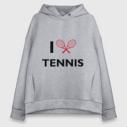 Толстовка оверсайз женская I Love Tennis, цвет: меланж