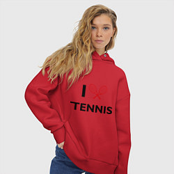 Толстовка оверсайз женская I Love Tennis, цвет: красный — фото 2
