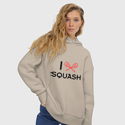 Толстовка оверсайз женская I Love Squash, цвет: миндальный — фото 2