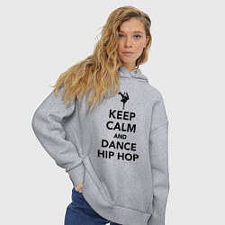 Толстовка оверсайз женская Keep calm and dance hip hop, цвет: меланж — фото 2