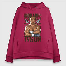 Толстовка оверсайз женская Iron Mike Tyson Железный Майк Тайсон, цвет: маджента