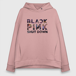 Толстовка оверсайз женская Blackpink logo Jisoo Lisa Rose Jennie, цвет: пыльно-розовый
