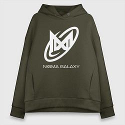 Толстовка оверсайз женская Nigma Galaxy logo, цвет: хаки