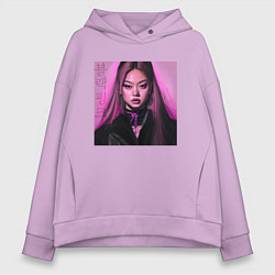 Толстовка оверсайз женская Blackpink Jennie аниме рисунок, цвет: лаванда