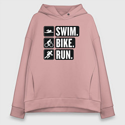 Женское худи оверсайз Swim bike run