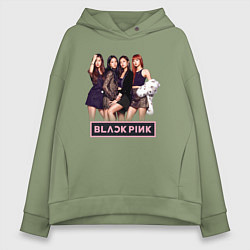 Толстовка оверсайз женская Rose Blackpink kpop, цвет: авокадо