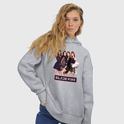 Толстовка оверсайз женская Rose Blackpink kpop, цвет: меланж — фото 2