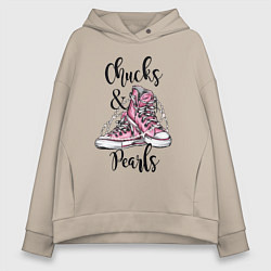 Женское худи оверсайз Chucks and pearls