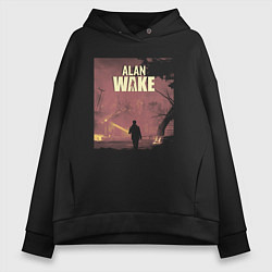 Толстовка оверсайз женская Alan Wake art, цвет: черный