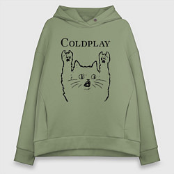 Женское худи оверсайз Coldplay - rock cat