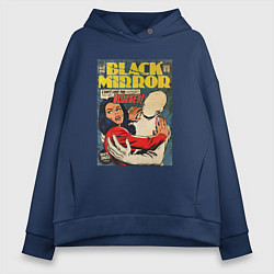 Толстовка оверсайз женская Белое рождество - Черное зеркало: комикс обложка, цвет: тёмно-синий