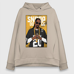Толстовка оверсайз женская Snoop dogg с цепями, цвет: миндальный