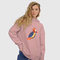 Толстовка оверсайз женская Веселый попугай, цвет: пыльно-розовый — фото 2