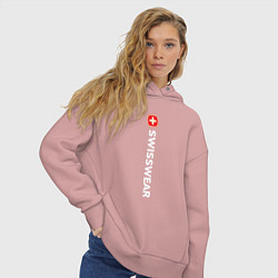Толстовка оверсайз женская Swiss wear large, цвет: пыльно-розовый — фото 2