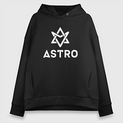 Толстовка оверсайз женская Astro logo, цвет: черный