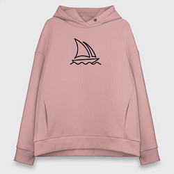 Толстовка оверсайз женская Логотип Midjourney, цвет: пыльно-розовый
