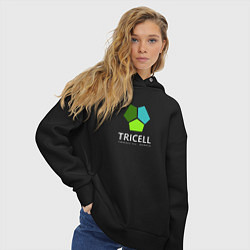 Толстовка оверсайз женская Tricell Inc, цвет: черный — фото 2